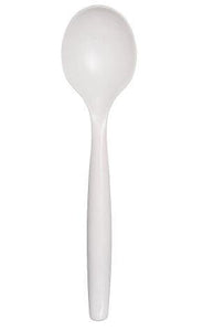 White Plastic Serving Spoon - USA Party Store