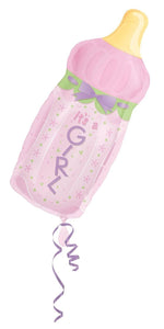 Baby Bottle Girl Foil Balloon - USA Party Store