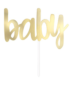 Gold Foil Script  Baby Shower Cake Topper - USA Party Store