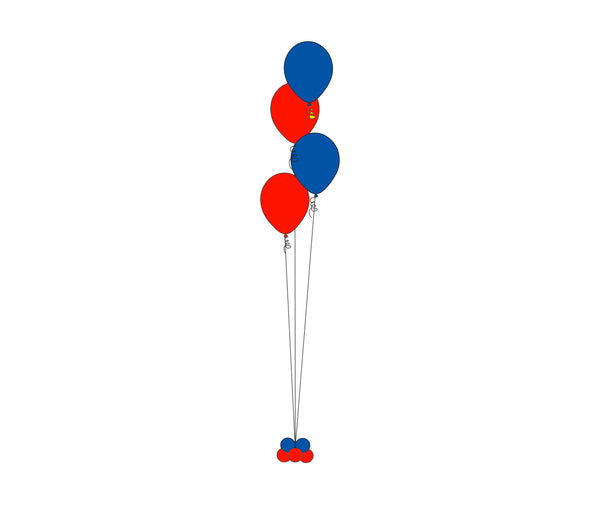 4 Balloons Bouquet Column *** Pick-up or Delivery only *** USA Party Store