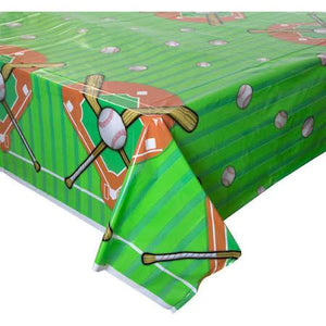 Baseball Plastic Tablecloth, 84" x 54" - USA Party Store