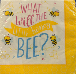 Little Honey Bee Lunch Napkins 16ct6 1/2in x 6 1/2in Paper Napkins - USA Party Store