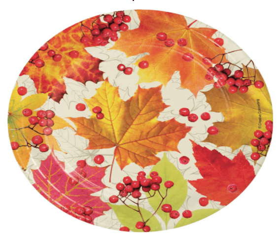 Berries & Leaves 7 in plate 8 count USA Party Store