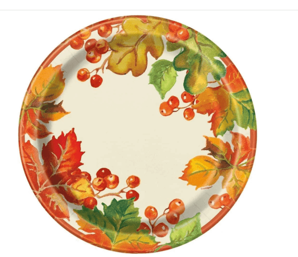 Berries & Leaves Fall 9 in Plates 8 ct USA Party Store