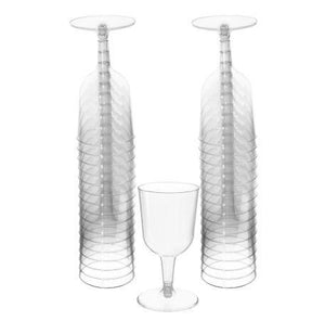 Big Party Pack CLEAR Plastic 10 OZ Wine Glasses - 20 Pcs - USA Party Store