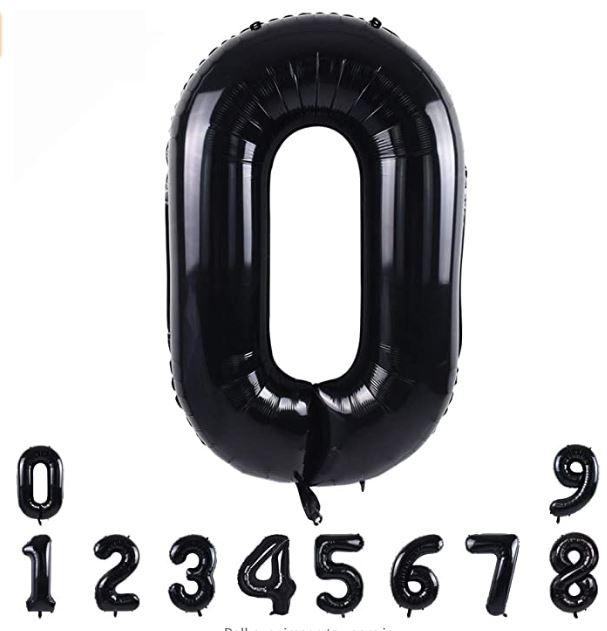 34' Large Foil Number Balloons Black USA Party Store