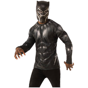 Black Panther Men's Costume Top - USA Party Store