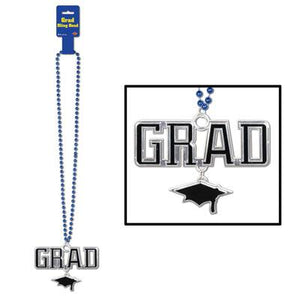 Blue Beads With Grad Medallion - USA Party Store