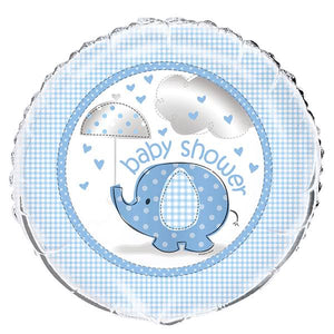 Blue Elephant Baby Shower 18 inch Foil Balloon - USA Party Store