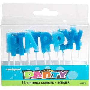 Blue Letter Birthday Candles, 13pc - USA Party Store