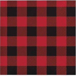 Buffalo Plaid Beverage Napkins, Black/Red - 2 ply 16 count - USA Party Store