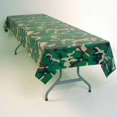 Camouflage Plastic Tablecloth 54 in x 96 in Havercamp