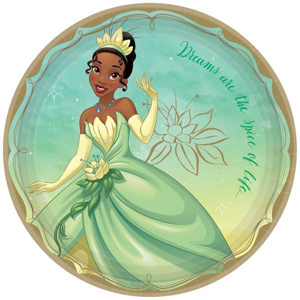 DISNEY PRINCESS ONCE UPON A TIME TIANA DINNER PLATES Amscan