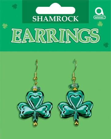 Dangling Shamrock Earrings St. Patrick's Day Amscan