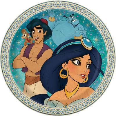 Disney Aladdin Round 9" Dinner Plates 8ct Unique