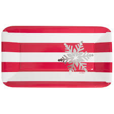 Elegant Red Rectangle Appetizer Plate - USA Party Store