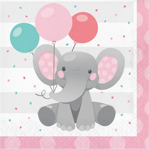 Enchanted Elephant Pink Napkins - USA Party Store
