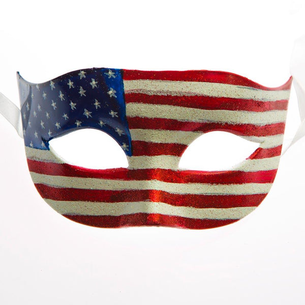 American Flag Glittered Mask USA Party Store