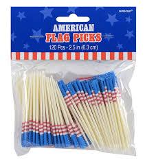AMERICANA RED WHITE AND BLUE FOOD PICK - USA Party Store