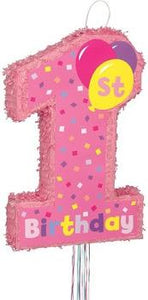Girl 1st Birthday Pinata - Pull String - USA Party Store