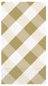 Gold Gingham Paper Guest Napkins (16ct)