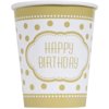 Gold Happy Birthday Cups