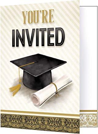 Graduation Invitations Gold and Silver 5” x 4” Creative Converting