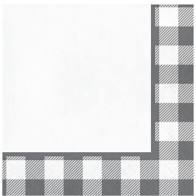Gray and White Check Lunch Napkin