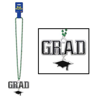 Green Beads w/Grad Medallion Beistle