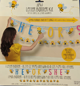 Little Honey Bee Letter Banner with Mini Banner - USA Party Store
