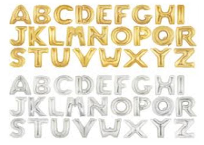 34" Mylar Foil Helium Letter Balloons in Gold or Silver USA Party Store