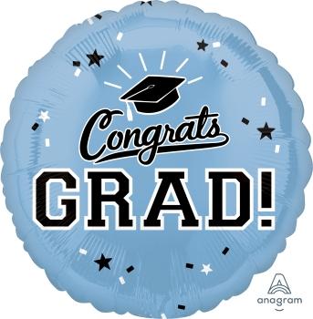 Powder Blue Congrats Grad Balloon - USA Party Store