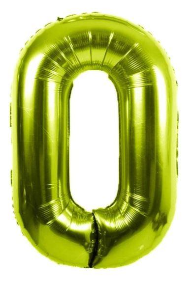 34" Large Foil Number Balloons Lime Green USA Party Store