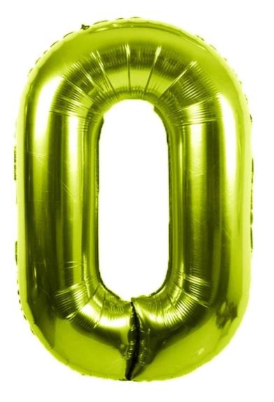 34" Large Foil Number Balloons Lime Green