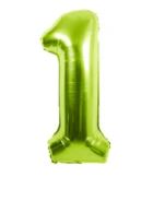 34" Large Foil Number Balloons Lime Green