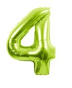 34" Large Foil Number Balloons Lime Green