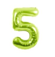 34" Large Foil Number Balloons Lime Green