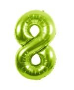 34" Large Foil Number Balloons Lime Green