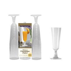 5.5 OZ. 2 PC. MIMOSA FLUTES – CLEAR 20 CT. - USA Party Store
