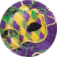 Mardi Gras Plates 9"