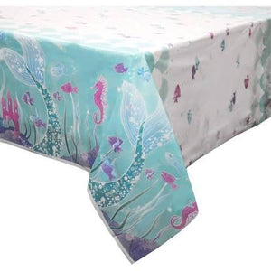 Mermaid Plastic Table Cover - USA Party Store