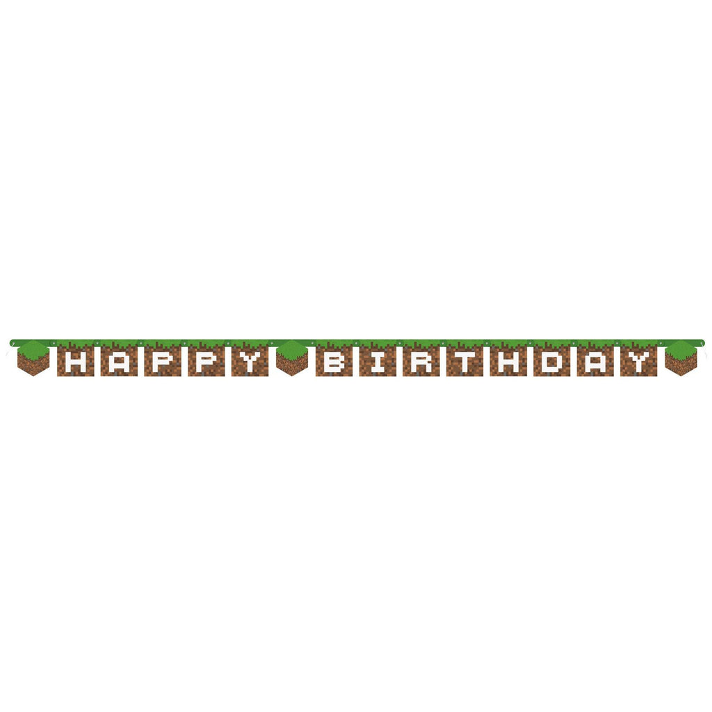 Minecraft Happy Birthday Jointed  Banner - USA Party Store