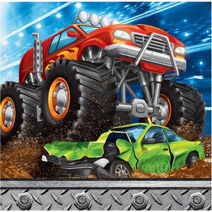 MONSTER TRUCK RALLY BEVERAGE NAPKINS, 16 CT - USA Party Store