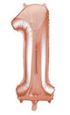 34" Large Foil Number Balloons - Rose Gold - USA Party Store