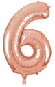 34" Large Foil Number Balloons - Rose Gold - USA Party Store