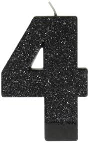 Glitter Black Number Birthday Candle Amscan