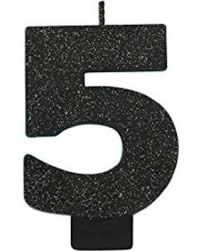 Glitter Black Number Birthday Candle Amscan