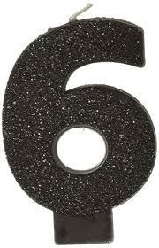 Glitter Black Number Birthday Candle Amscan