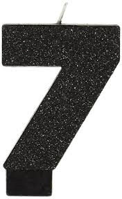 Glitter Black Number Birthday Candle Amscan