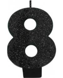 Glitter Black Number Birthday Candle Amscan